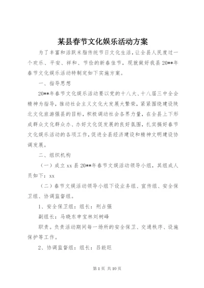 某县春节文化娱乐活动方案.docx