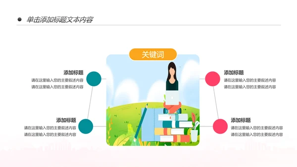 唯美清新卡通读书分享好书推荐动态PPT模板