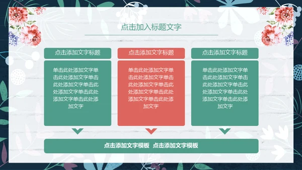 花朵教师说课花店花卉通用PPT模板