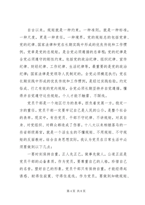 县委书记讲规矩有纪律民主生活会发言提纲.docx