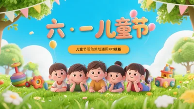 黄色六一儿童节活动策划通用PPT模板