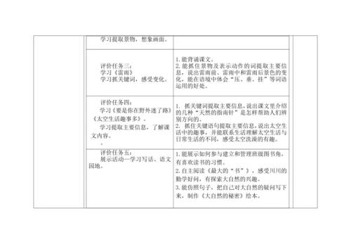 统编版语文二年级下册第六单元大单元备课教案