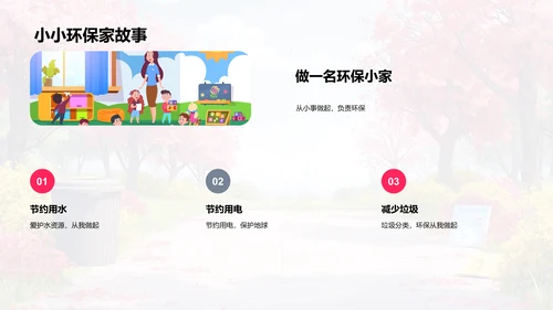 环保生活实践教育PPT模板