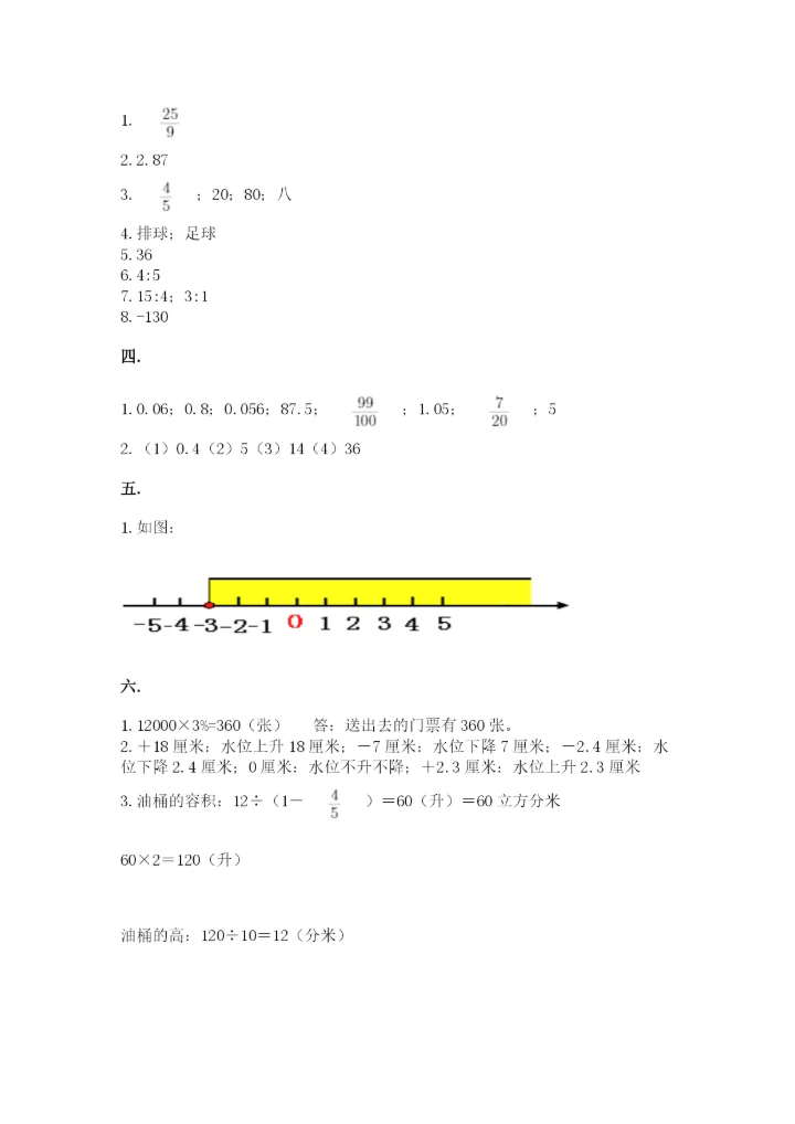 人教版数学六年级下册试题期末模拟检测卷最新.docx