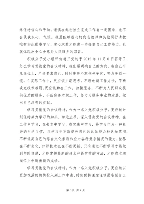 积极分子党小组评价.docx