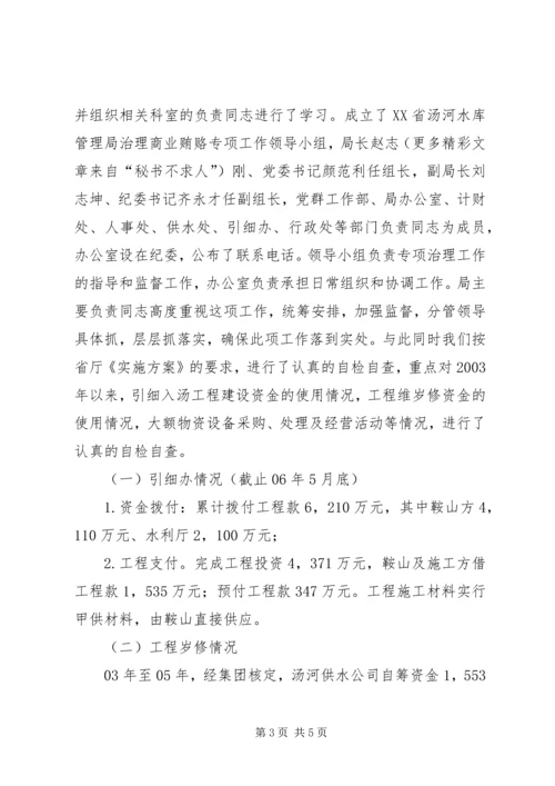 落实省水利厅治理商业贿赂实施方案工作情况汇报 (6).docx