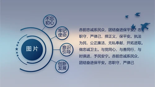 蓝色公安年终工作总结新年计划PPT