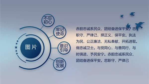蓝色公安年终工作总结新年计划PPT