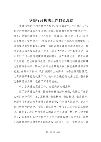 乡镇行政执法工作自查总结.docx