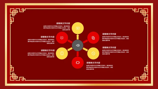 火红中国风企业年会宣传PPT模板