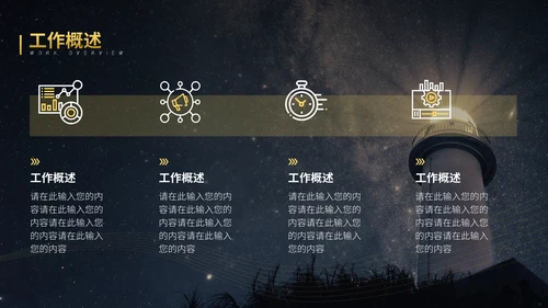 远方灯塔年终工作总结通用PPT模板
