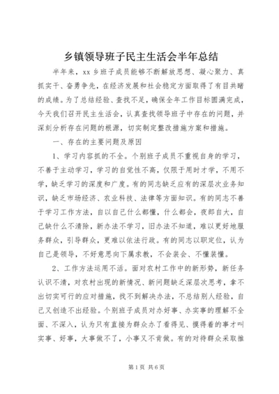 乡镇领导班子民主生活会半年总结.docx