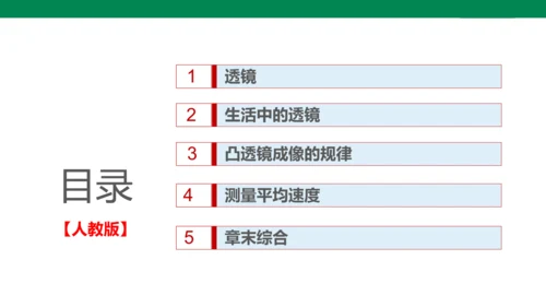 人教版八年级上册物理全章复习训练：5.6 章末综合（19页ppt）