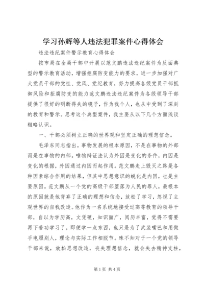 学习孙辉等人违法犯罪案件心得体会.docx