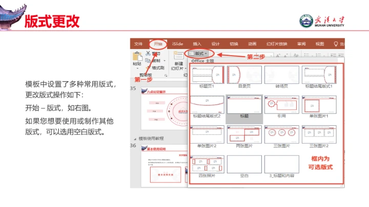 红色武汉大学专属学术汇报毕业答辩通用PPT模板