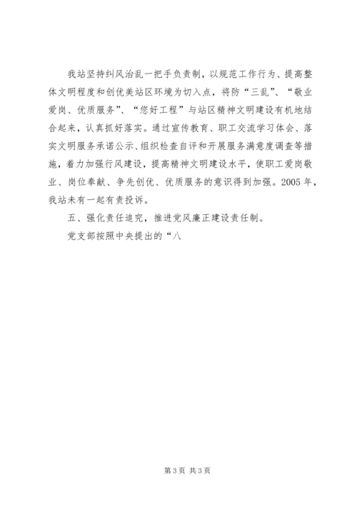 收费站党风廉政建设和反腐败工作情况自查报告 (6).docx