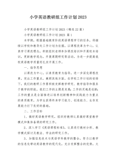 小学英语教研组工作计划2023.docx