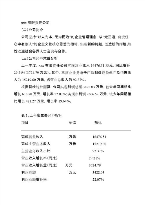 电子产品制造设备项目投资建议书