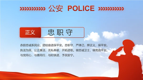 警察公安心向党工作总结计划PPT