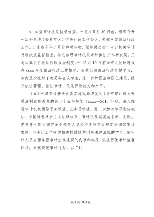 市审计机关依法行政工作计划.docx