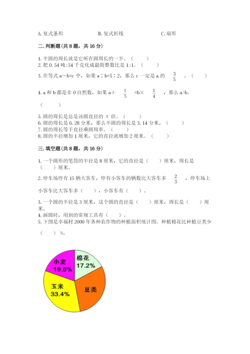 小学数学六年级上册期末卷含答案解析.docx