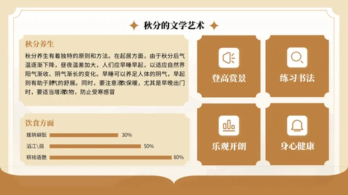 棕色中国风秋分节气介绍PPT模板