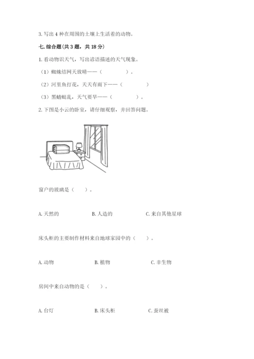 教科版小学二年级上册科学期末测试卷a4版.docx