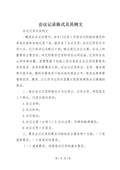 会议记录格式及其例文.docx