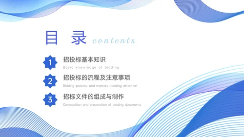 蓝色简约商务投标流程培训PPT模板行业培训