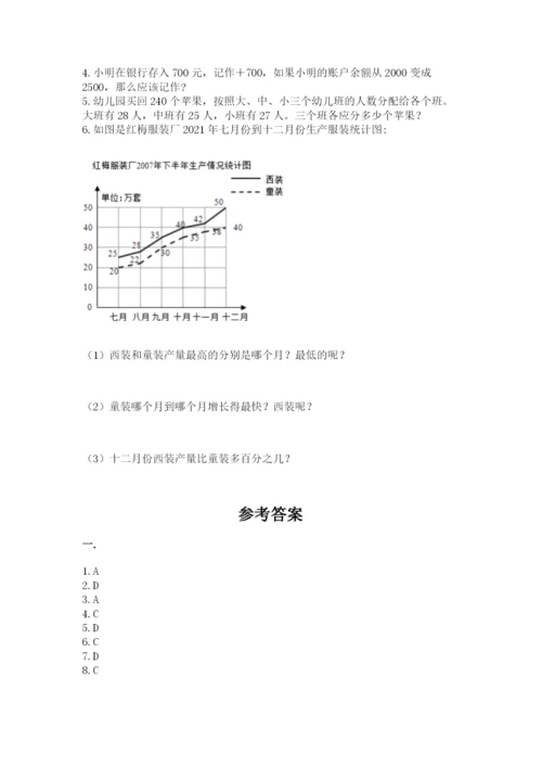 北师大版六年级数学下学期期末测试题附参考答案【突破训练】.docx