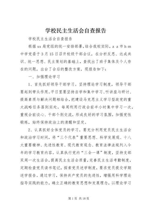 学校民主生活会自查报告.docx