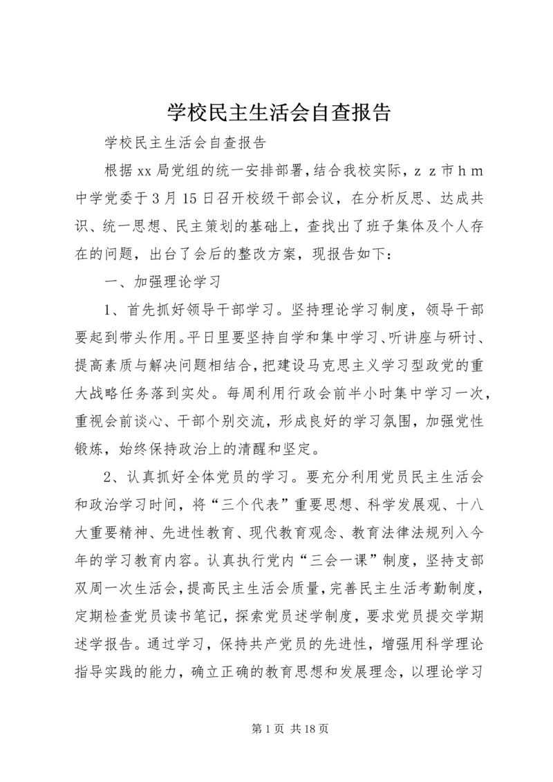 学校民主生活会自查报告.docx