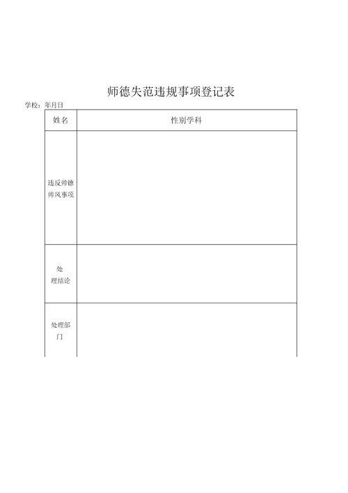 师德考核相关表格