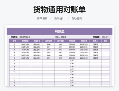 货物通用对账单
