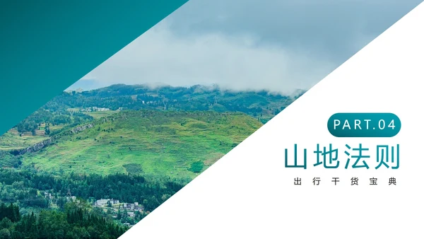 绿色简约几何实景风贵州旅行攻略PPT模板