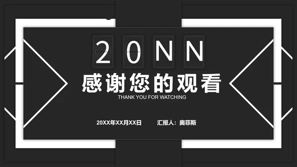 黑色简约年终述职PPT模板