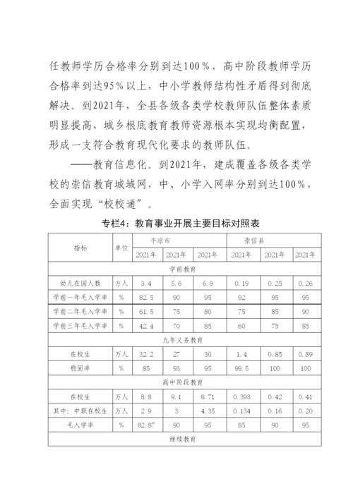 崇信县中长期教育改革和发展规划.docx