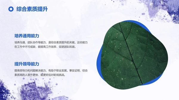 紫色简约大学生职业规划与竞争力塑造PPT模板