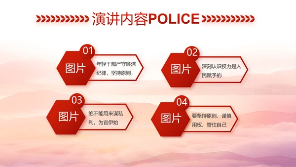 红色大气公安警察风采展示动态PPT