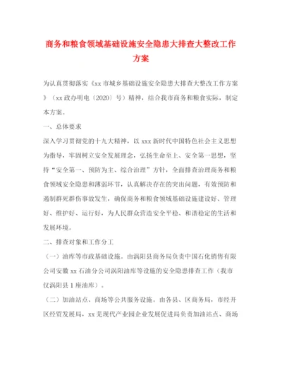 精编之商务和粮食领域基础设施安全隐患大排查大整改工作方案.docx