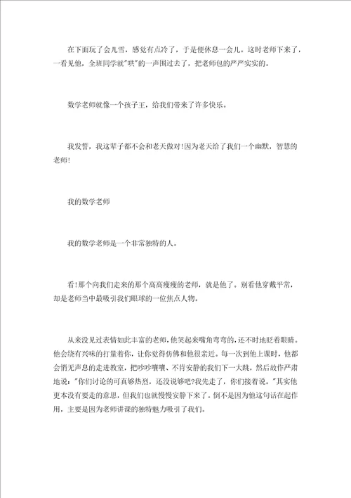 关于我的男数学老师作文