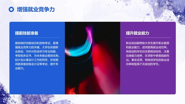 紫色简约大学生职业规划与竞争力塑造PPT模板