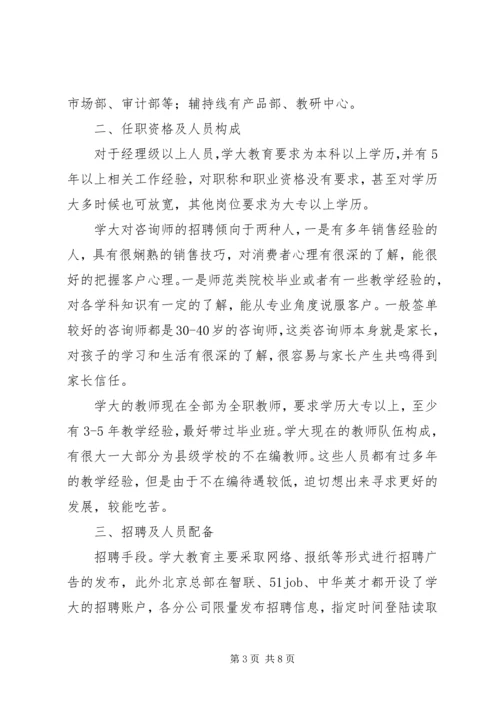 学大教育人力资源调研报告.docx