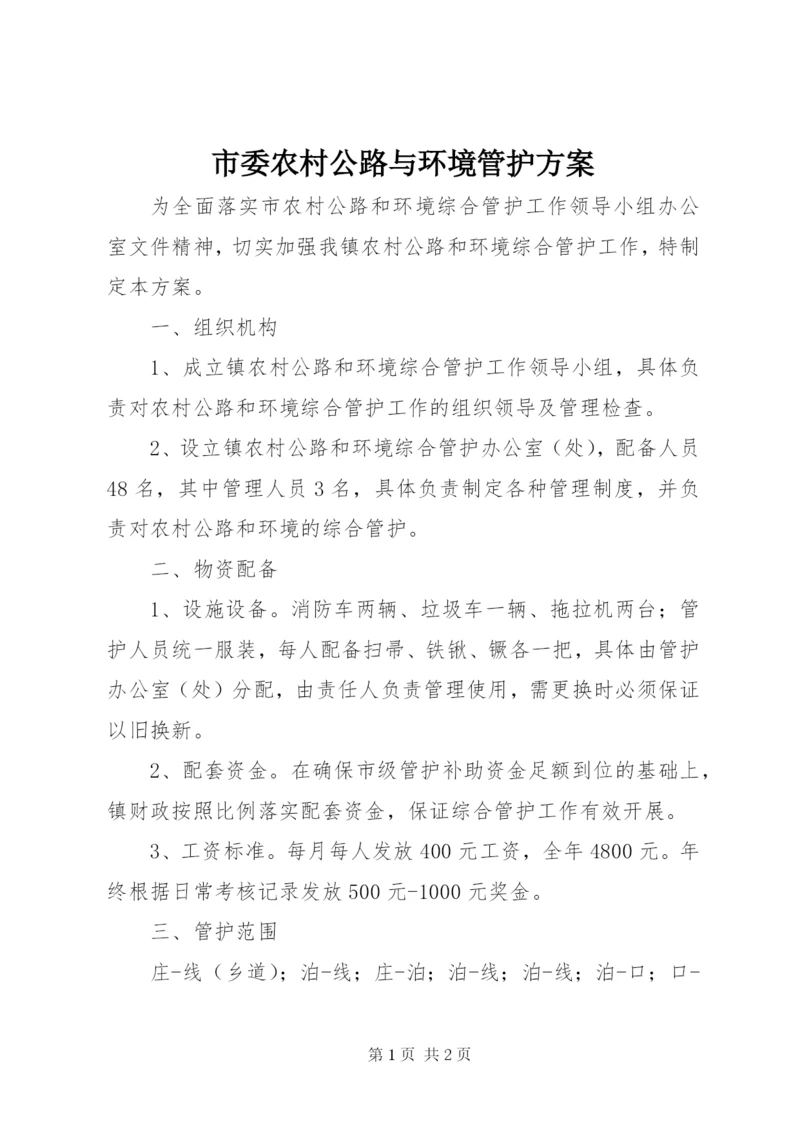 市委农村公路与环境管护方案.docx