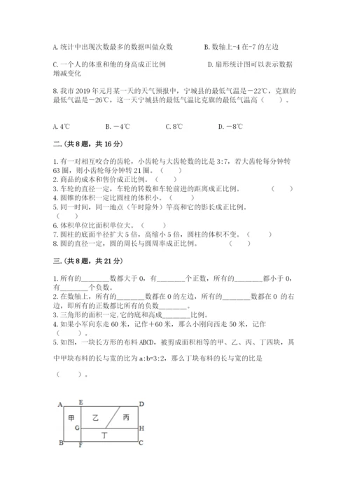 小学六年级数学期末自测题精品（综合题）.docx