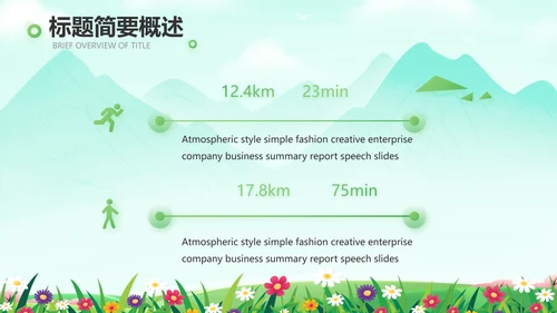 绿色清新相约春天春季旅游相册PPT