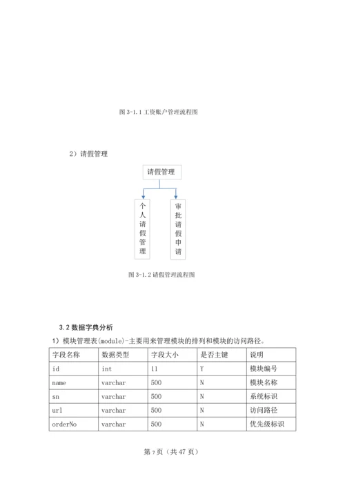 工资管理系统的设计与实现工资账户管理、请假管理毕业设计论文.docx