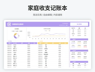 家庭个人收支记账本