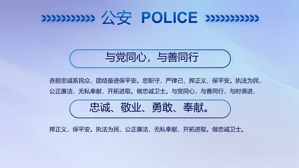 蓝色大气民警年终工作总结动态PPT