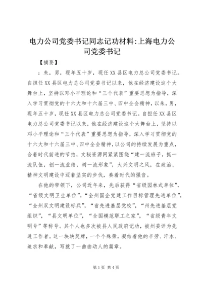 电力公司党委书记同志记功材料-上海电力公司党委书记.docx